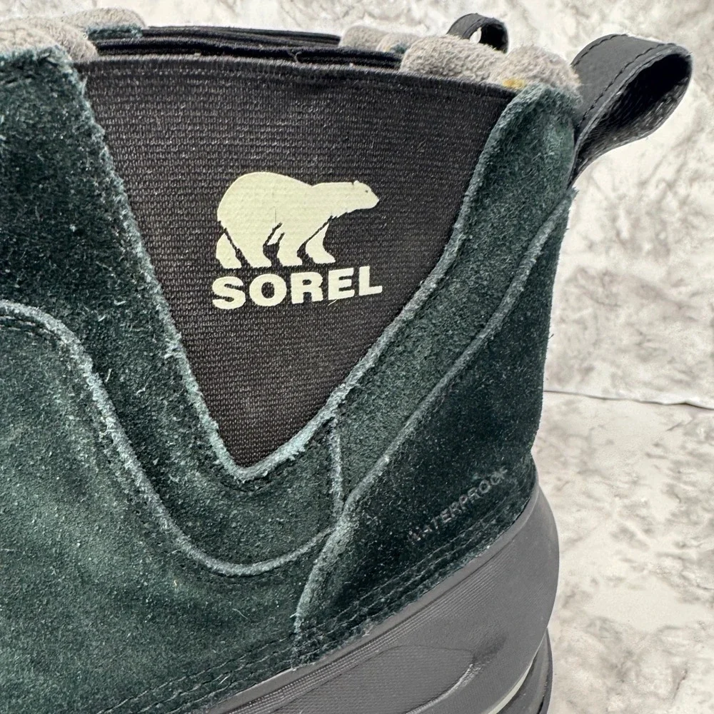 Sorel‎ 🎱Buxton Pull On Waterproof Winter Boots Mens 9.5 Black Suede waterproof